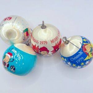 Vintage 1979 Ziggy Christmas Ball Ornament Set - Tom Wilson Character Ornaments